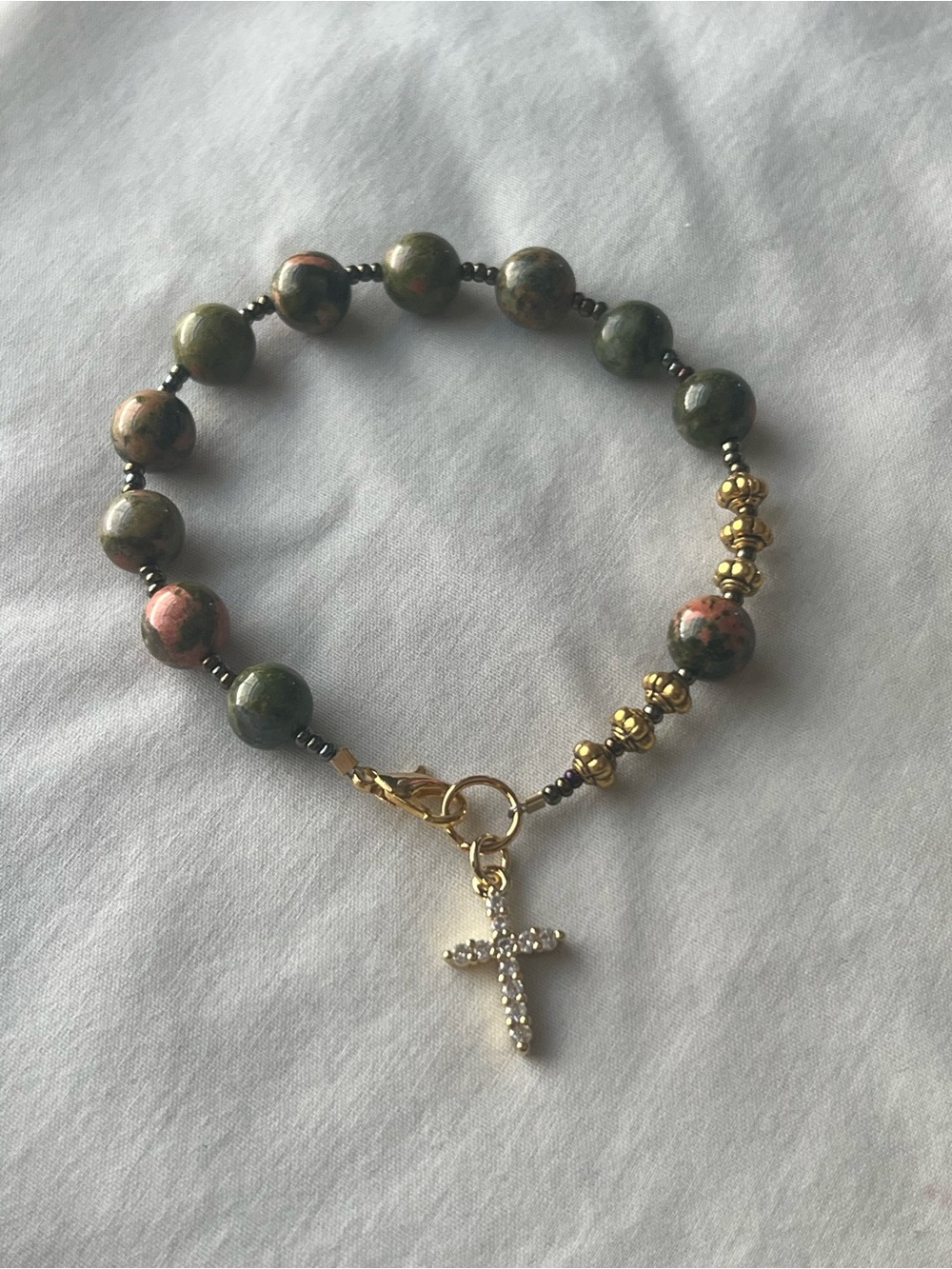 Unakite rosary bracelet